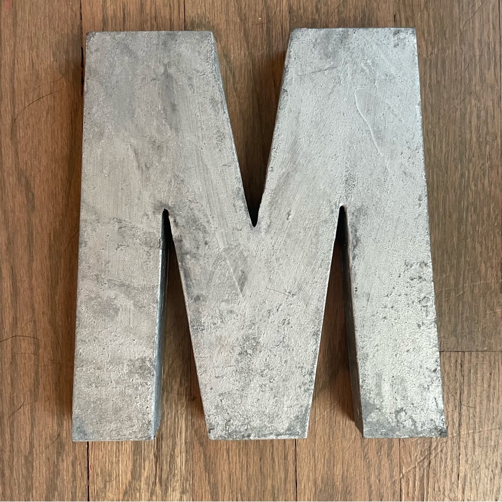 Anthropologie Zinc Letter M, 8”x5”